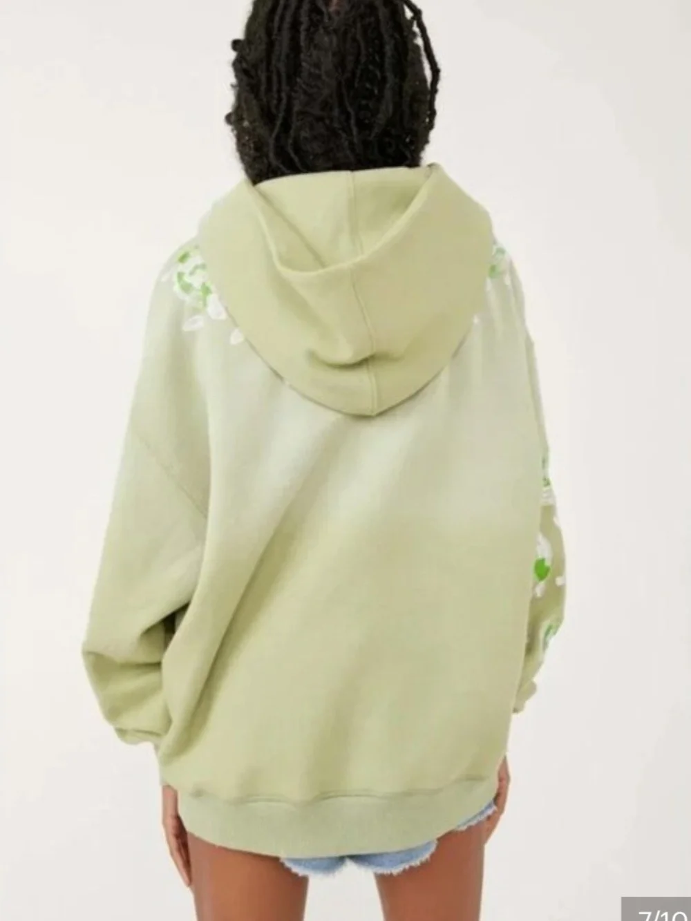 We The Free "Made" Floral Embroidered Hoodie XS Oversized Boho Sweatshirt FP - Picture 9 of 13